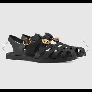 Gucci Rubber Buckle Strap Sandals